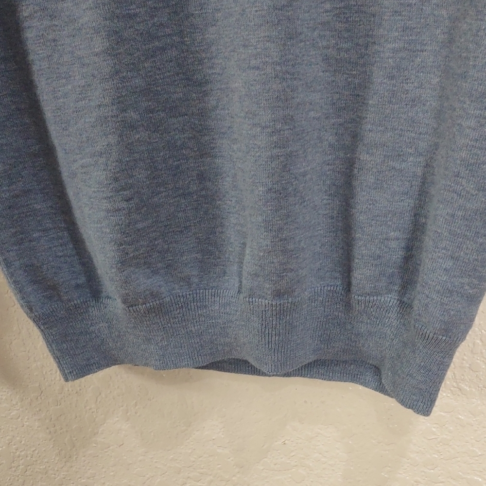 J.CREW 100%Cotton Men's Blue V-Neck Sweater - Picture 5 of 15